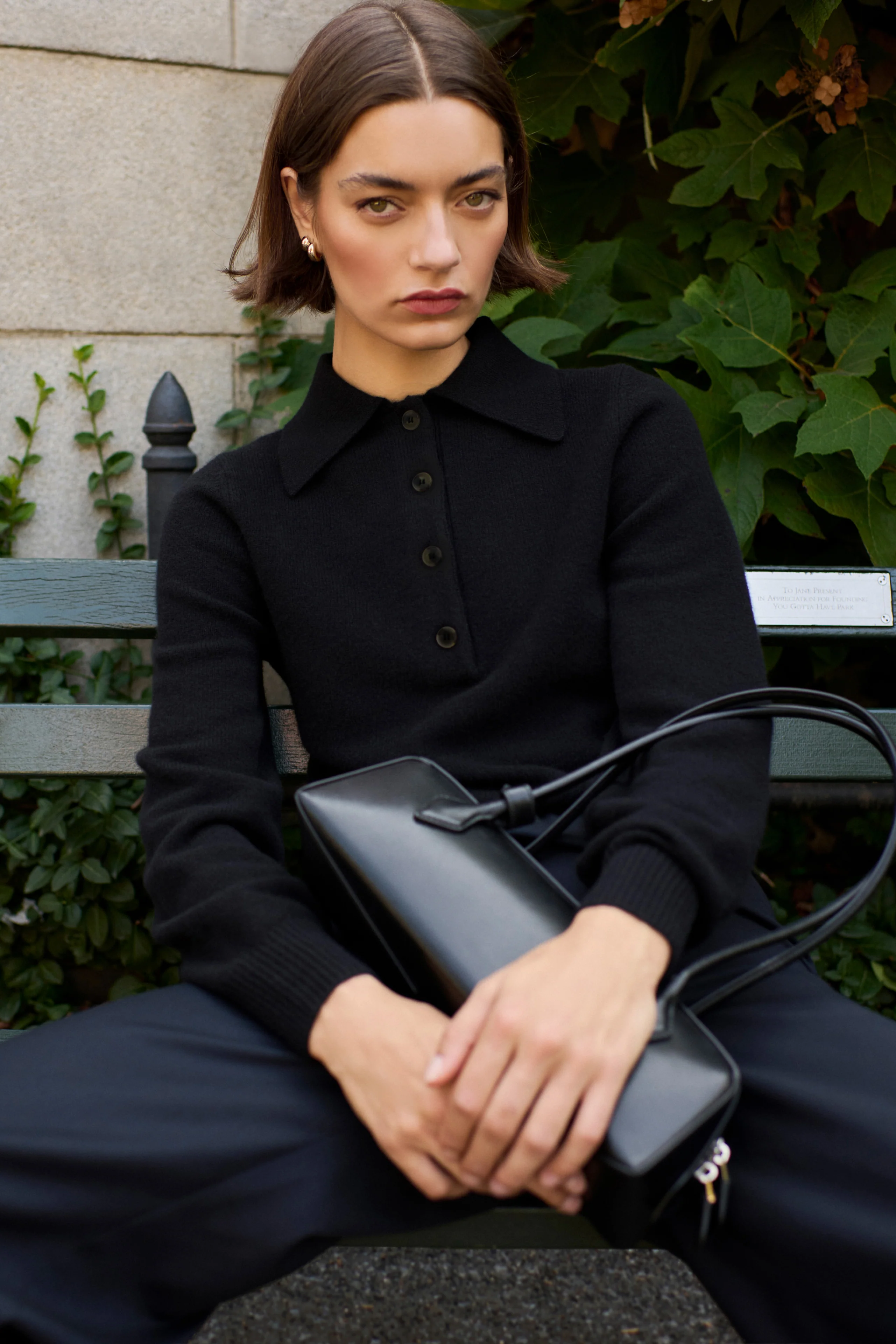The Cashmere Polo in Black - Image 2