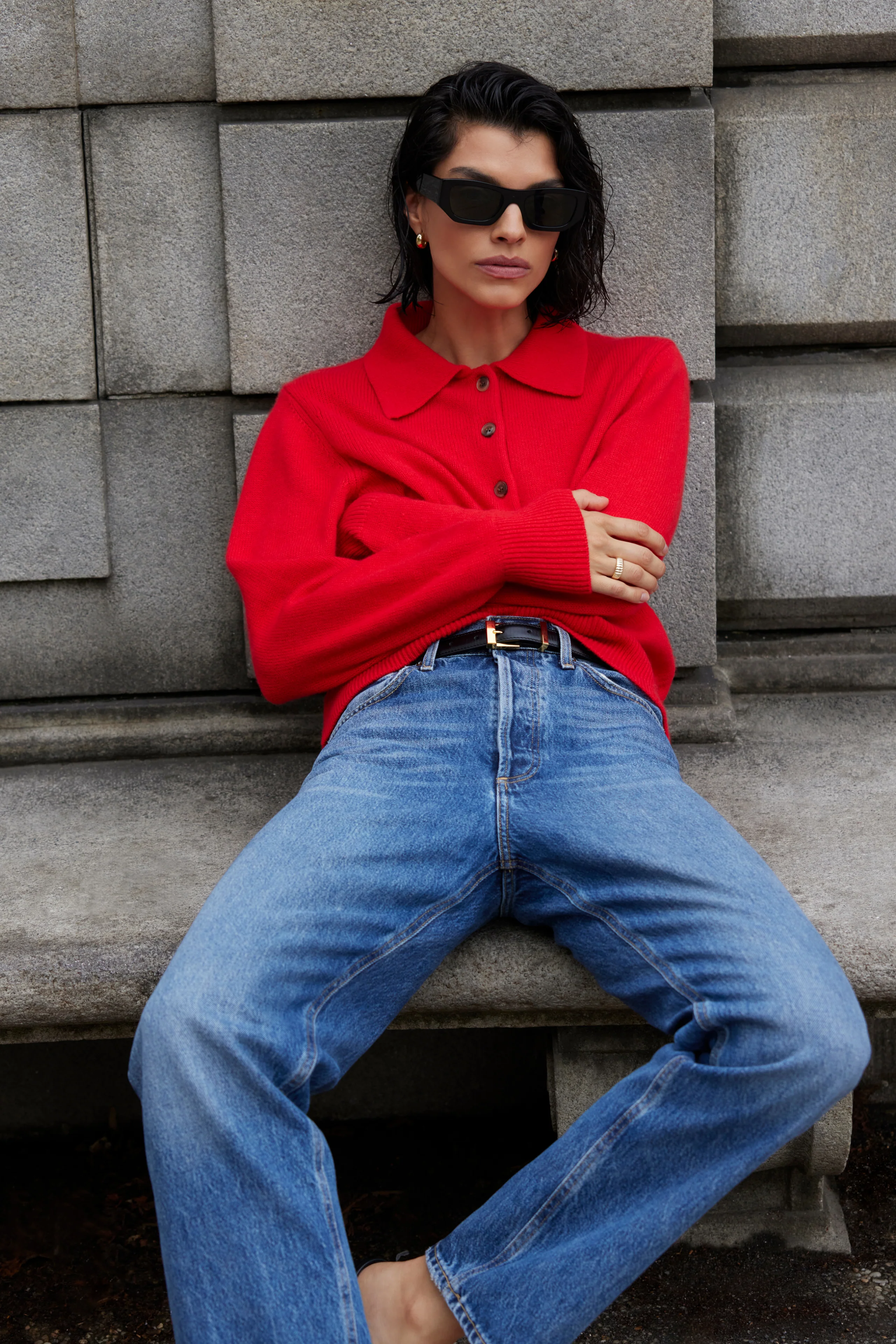 The Cashmere Polo in Cherry - Image 2