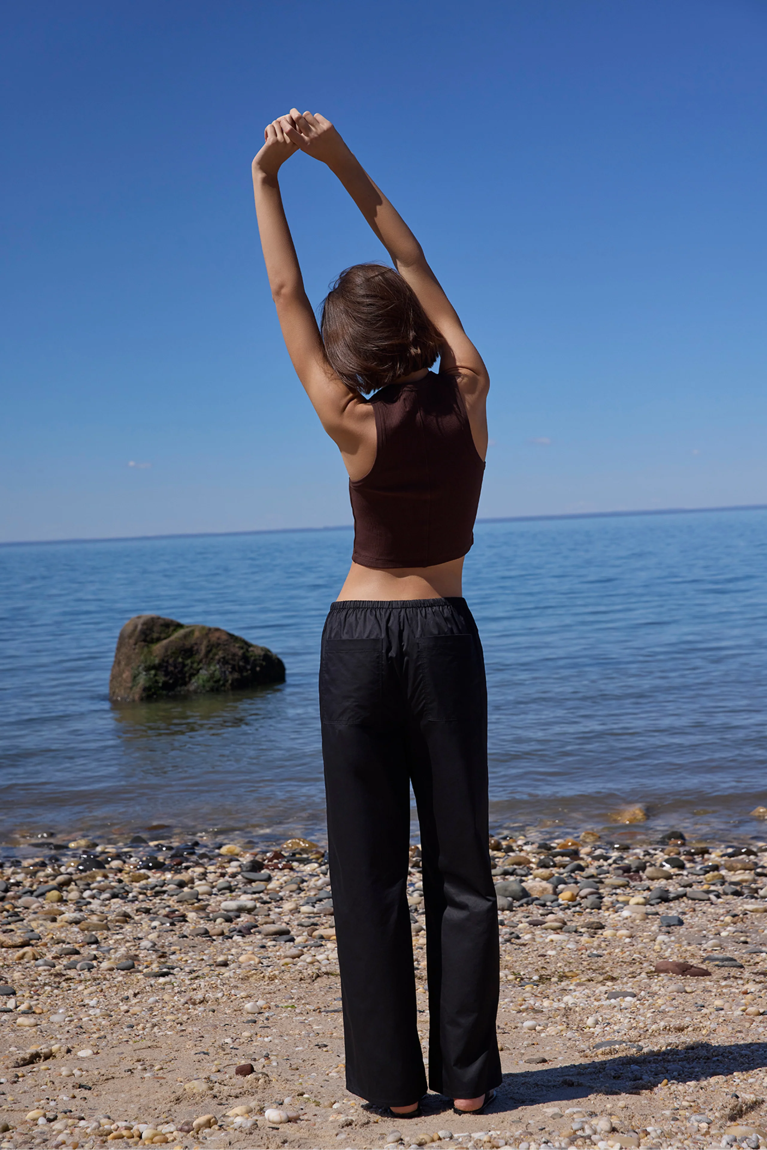 The Easy Drawstring Pant in Black - Image 3