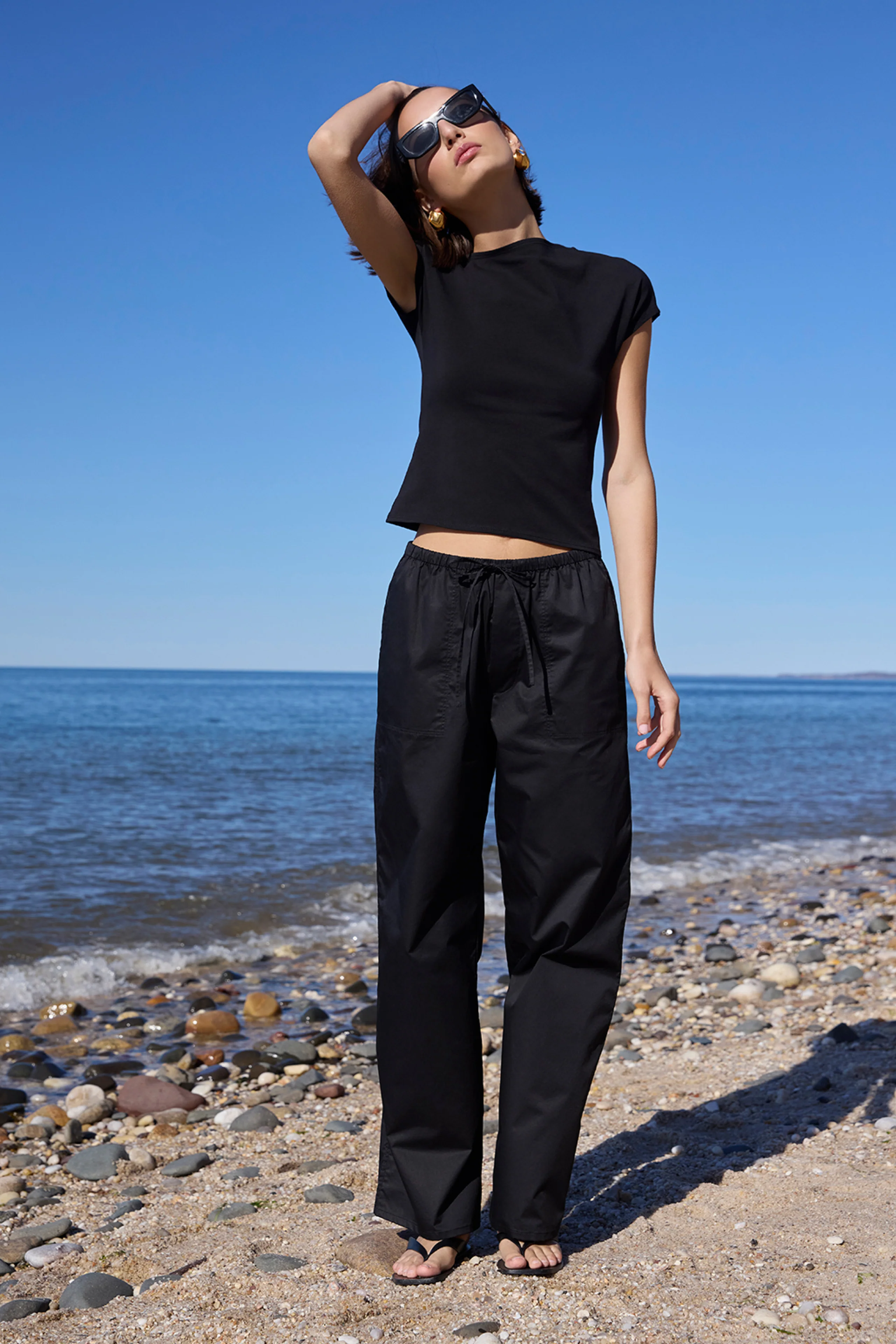The Easy Drawstring Pant in Black - Image 5