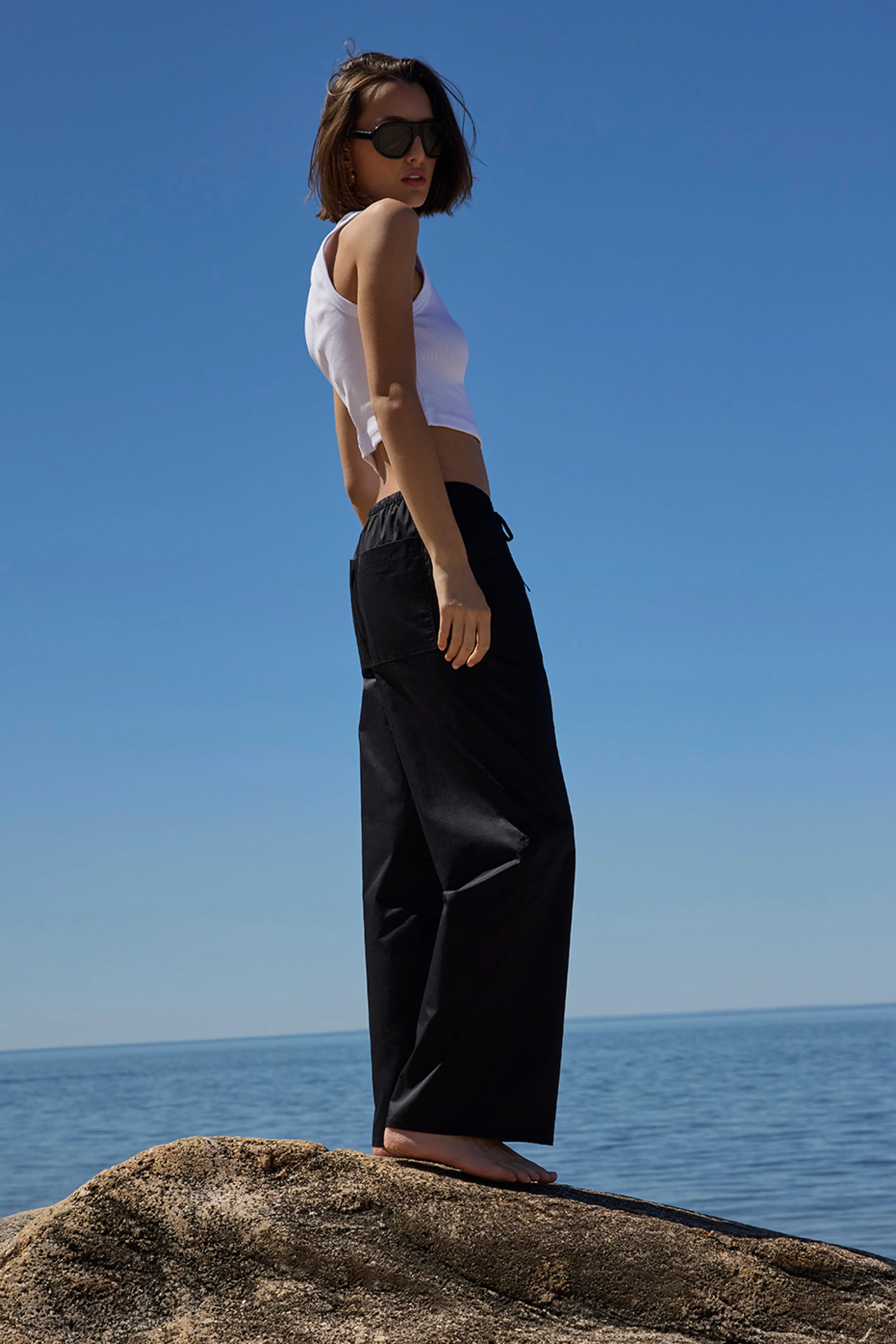 The Easy Drawstring Pant in Black - Image 6