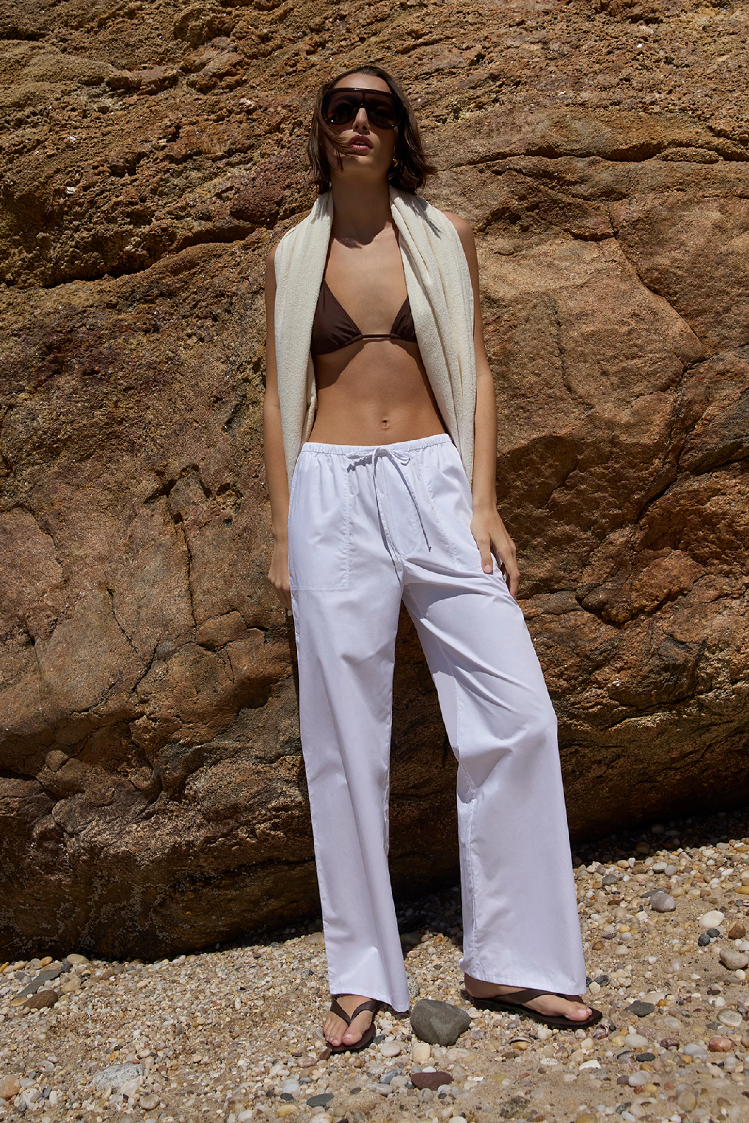 The Easy Drawstring Pant in White - Image 3