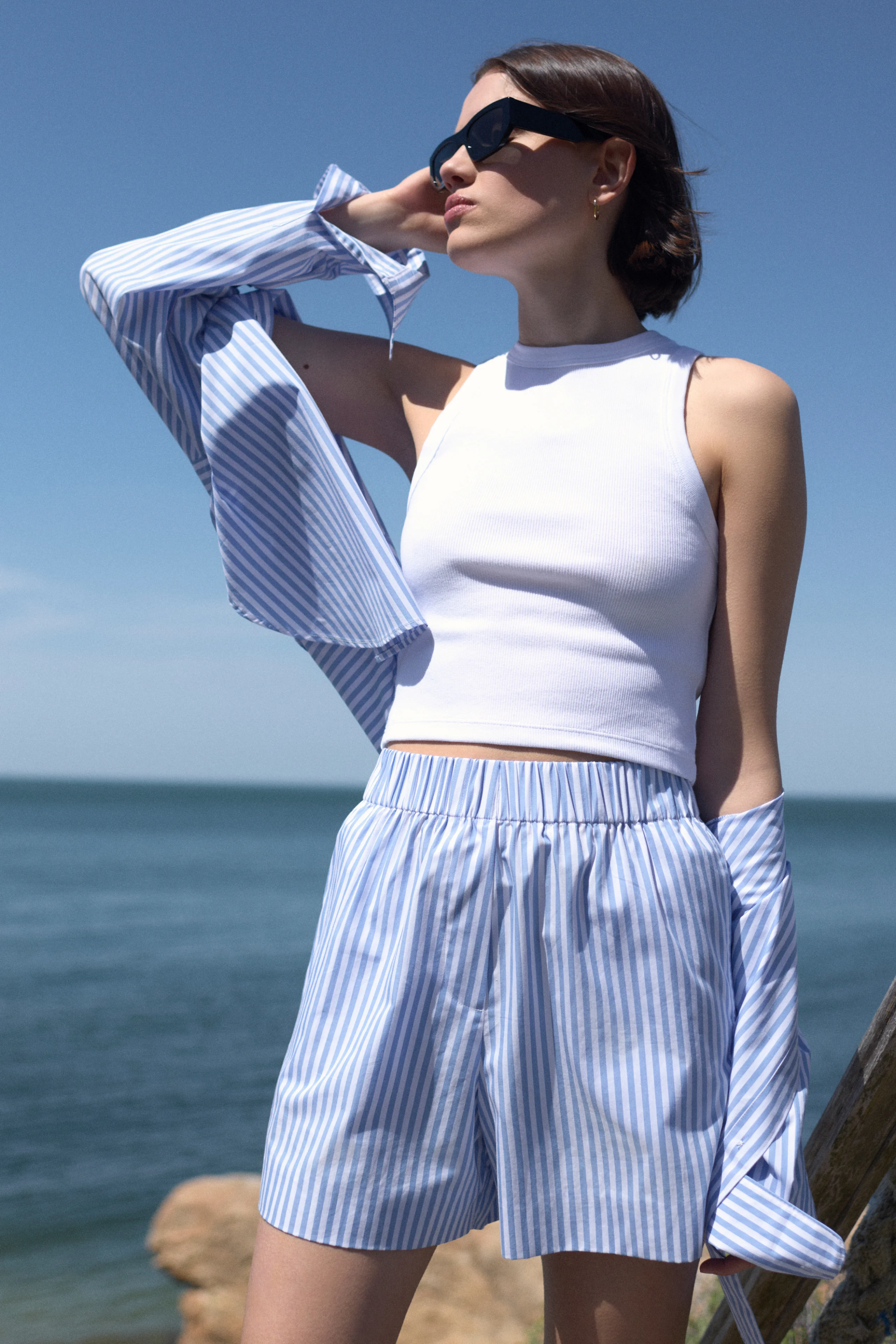 The Everything Short in French Blue Stripe - Image 2