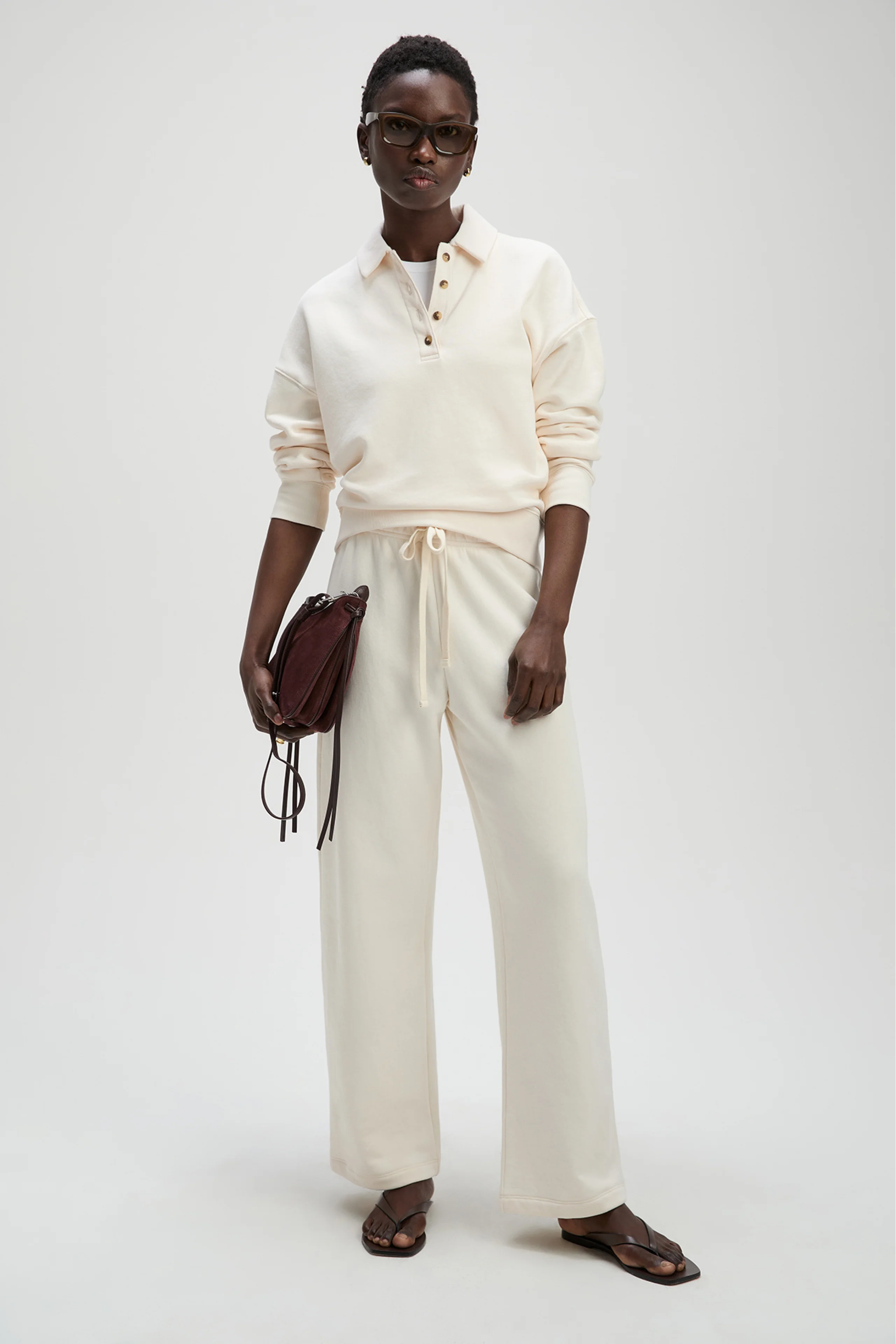 The French Terry Polo in Cream - Image 2