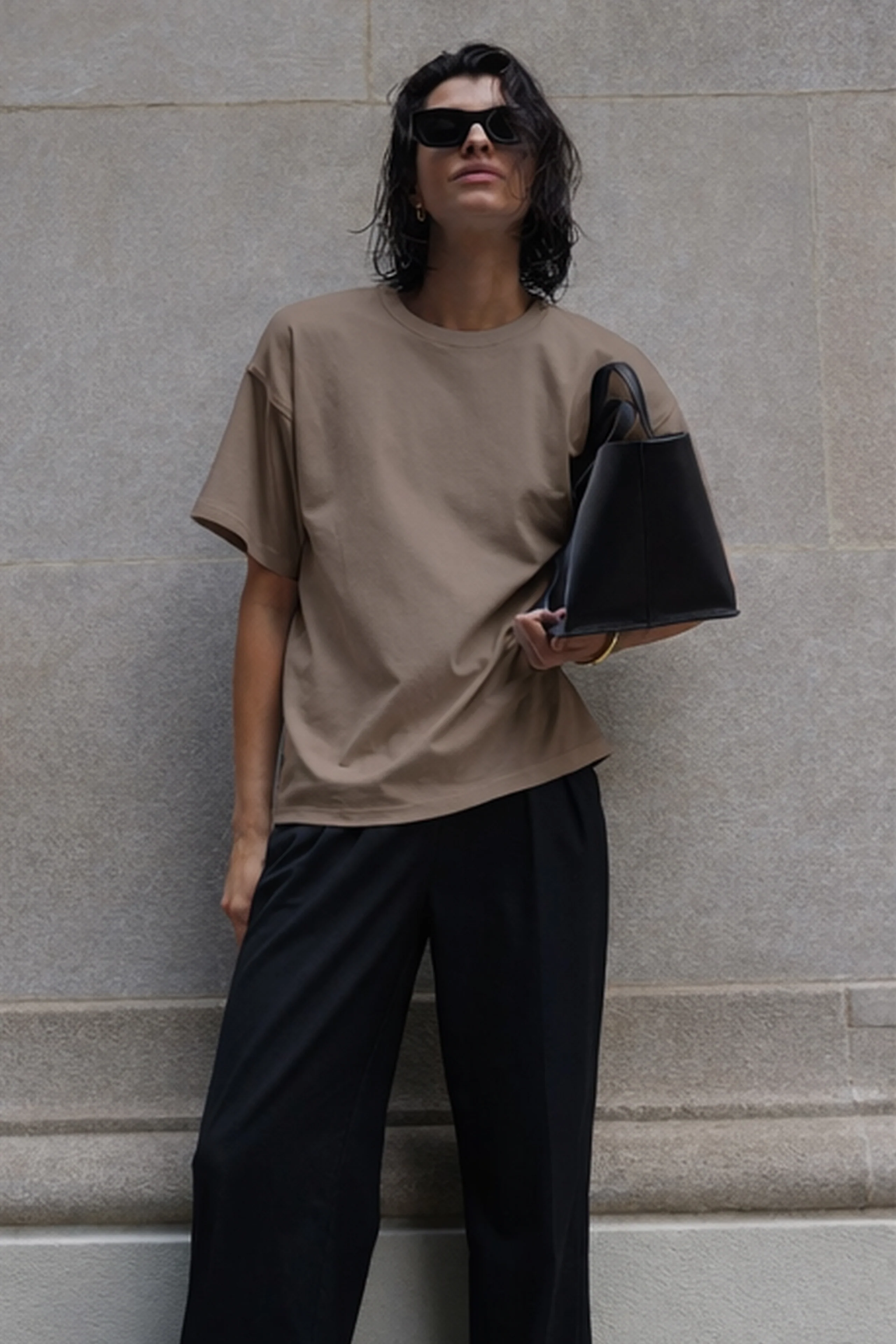 The Oversized Tee in Stone