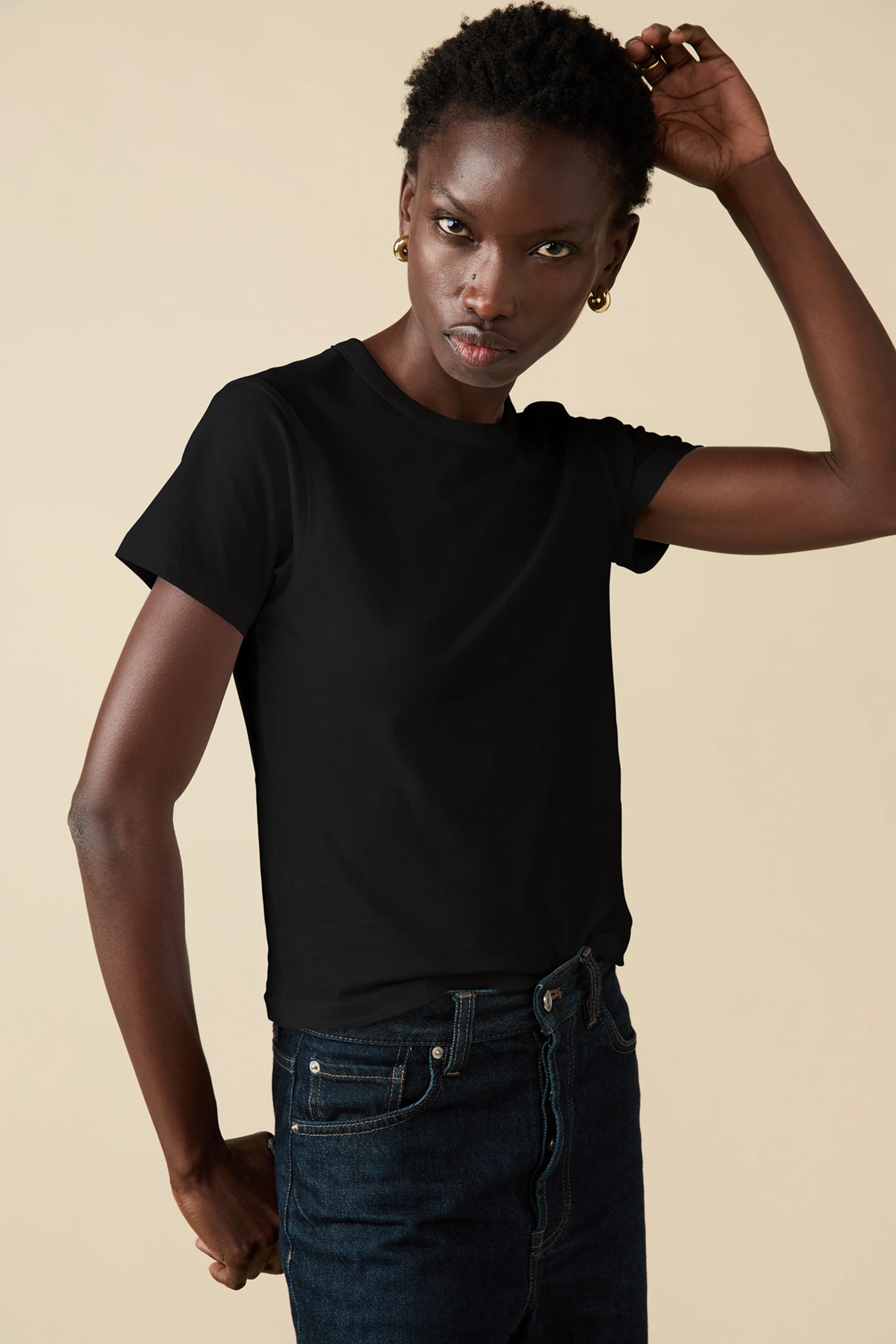 The Shrunken Perfect Tee in Black - Image 2